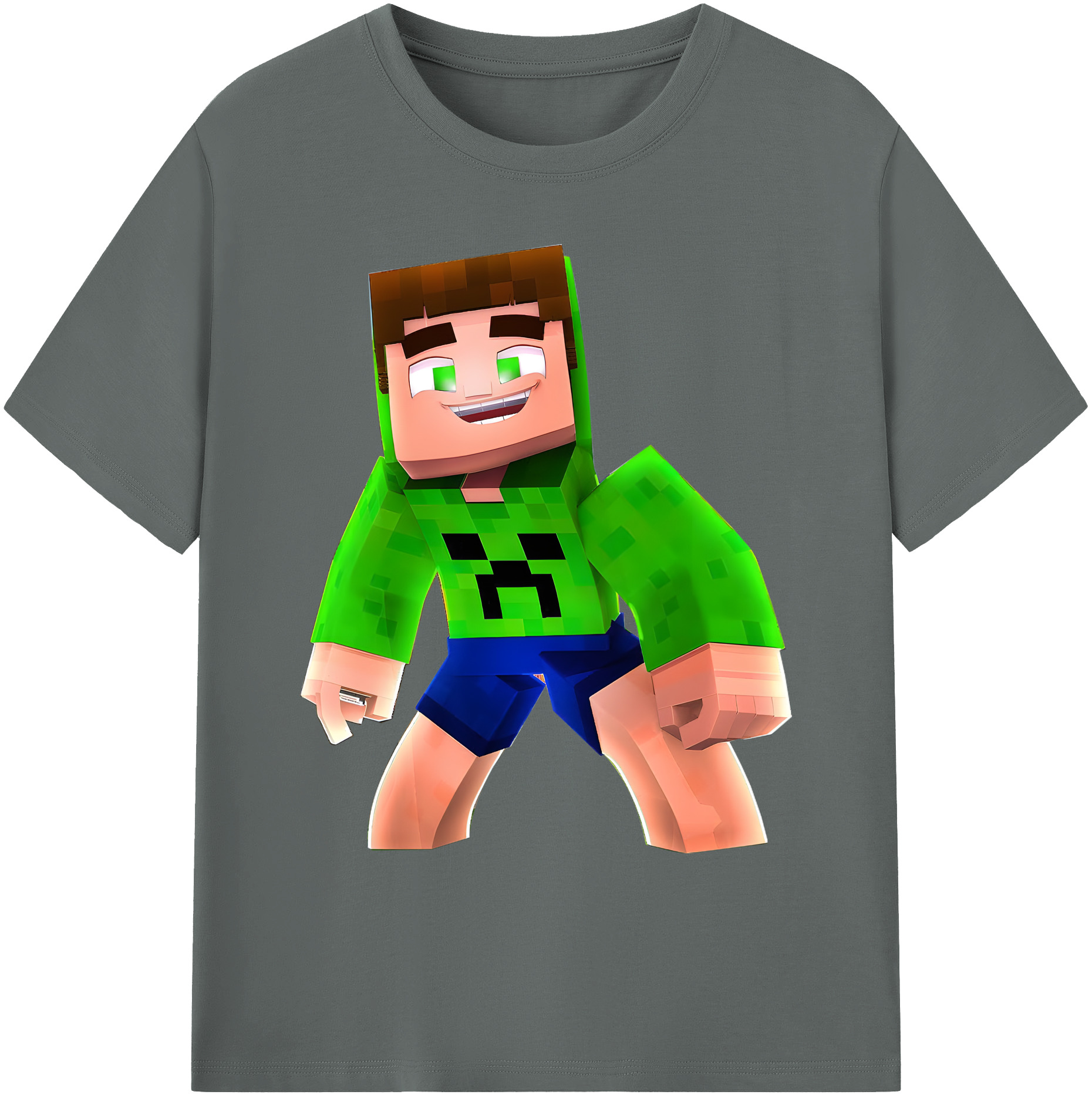 （画像用） マインクラフト ブロックの世界 Minecraft MC Block world 綿100％ メンズ半袖Tシャツ｜肌触りやわらか＆通気性